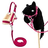 PFIFF 103130 Hobby Horse Halfter-Set „Little Mustang“, Knotenhalfter mit Zügeln,...