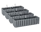 PAFEN 4X Blumenkasten Blumentopf mit Halterungen – 58 x 18 x 16,2 cm - Pflanztopf...