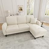LinoraFurn 166x118x77cm,L-förmiges Ecksofa mit Chaiselongue – 3-Sitzer Sofa, Cordstoff,...