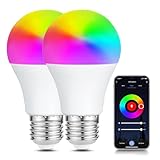 Bratek Smart WiFi RGB+CCT Glühbirne, E27, 11 W, leistungsstark, dimmbar, 1050 lm, mehrfarbig,...