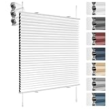 Deswell Plissee Verdunklung Klemmfix Wabenplissee B40 x H100 cm Weiß Thermoplissee ohne Bohren...