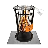 Lemodo Feuerkorb mit Grillgitter – Robuste Feuerstelle für Garten & Terrasse, Feuerkorb mit...