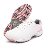 DAMANDO Damen Spikeed Golfschuhe wasserdichte Golfschuhe Bequeme Golf-Leder-Turnschuhe...