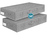 JUPELI Unterbett Aufbewahrungsbox, 2 Stück Faltbarer Unterbettkommode Stabil, Unterbett...