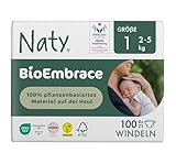 Naty BioEmbrace Neugeborenen Baby Windeln Größe 1 (2–5 kg) | 100% pflanzenbasierte Materialien...