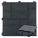 e-floor Terrassenfliesen Klicksystem aus Recycling-Material 30 x 30 cm 6 Stück – Balkon...