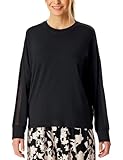 Schiesser Damen Schlafshirt Langarm Modal-Mix + Relax Pyjamaoberteil, schwarz_182051, 38