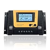 30A Solarladeregler 12V 24V 36V 48V Solarregler, PWM Solar Laderegler 30A mit Temperatursensor, 4...