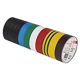 EMOS PVC-Isolierband Mix 10er Pack, 15mm x 10m, 0,13mm Bandstärke, selbstklebend, hohe...