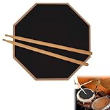 Schlagzeug-Übungspad, 12 Zoll Drum Practice Pad, Übungs Drum Pad mit Leisen Drum-Pads Snare...