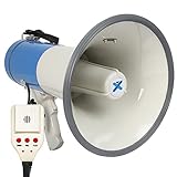 VONYX MEG060, Megafon mit Sirene und Mikrofon 60 Watt, MP3, USB, SD, AUX, lautes Megaphone...