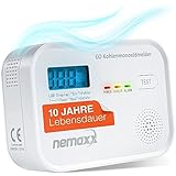 CO Melder Kohlenmonoxid Gasmelder Gaswarner Rauchmelder Nemaxx nach DIN EN50291