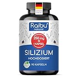 Raibu Silizium Kapseln hochdosiert - 667mg organisches Silica hochdosiert aus Bambusextrakt - 90...
