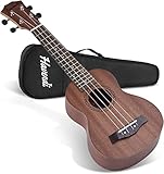 HAVENDI® Sopran Ukulele 21 Zoll Premium Hawaii Gitarre Aquila Saiten Mahagoni Holz inkl....