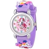 OFFCUP Kinderuhr, Kinder Uhren Analog, 3D Cartoon Lernuhr Quarzwerk, Silikon Uhrenarmband, 3 Jahre...