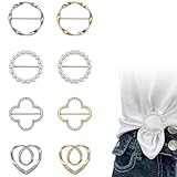 ElevateTech 8 Stück Schnalle Glitzer Brosche T Shirt Clip Schnalle Schal Ring Clip Mode...