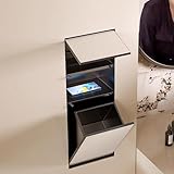 Toilettenpapierhalter Unterputz Schwarz Edelstahl Toilettenpapierablage mit Mülleimer,...