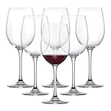 SCHOTT ZWIESEL Rotweinglas Classico (6er-Set), klassische Kristallgläser für Rotwein oder Wasser,...