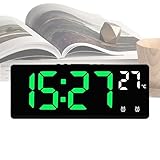 Uhngw Uhr für Schlafzimmer, Wecker, Schlummerfunktion, Schreibtisch-Digitaluhr, Temperaturanzeige,...