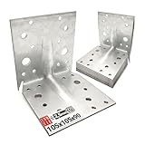 Schwerlast Winkel 105x105x90 mm mit Rippe, Stahl verzinkt 2,5 mm, Lochplattenwinkel mit Montagehilfe...