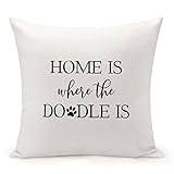 Kissenbezug Home is where the Doodle is Pillow Labradoodle Pillow Dog Pillow Doodle Pillow...