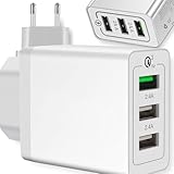 Retoo 3-Port USB Ladegerät, 2,4A Mehrfach Multiport, Schnellladegerät QC 3.0 PD, Kompaktes Fast...
