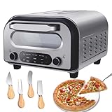 Elektrischer Pizzamaker, schnelles Backen in 90 Sekunden mit 6 Voreinstellungen, LED-Touchscreen...
