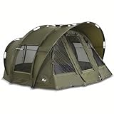 Lucx® Leopard Bivvy Angelzelt 2 bis 3 Personen Karpfenzelt 2 bis 3 Mann Anglerzelt Carp Dome...