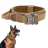 Taktisches Hundehalsband, Verstellbare Halsband Mit Kontrollgriff Weich Gepolstertes Nylon Hunde...