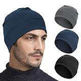 Zouwel 3 Stück Fahrradmütze Unter Helm, Winddichte Fahrradmütze, Polyester Laufmütze für Herren...