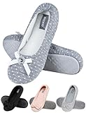 soxo Hausschuhe Ballerinas Damen Sommerschuhe Elegant Ballerina Schuhe Pretty Slipper 39/40 Grau mit...