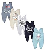 TupTam Baby Unisex Strampler mit Aufdruck Spruch 5er Pack, Farbe: Junge, Größe: 80