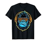 Affe mit Kopfhörer und Sonnenbrille T-Shirt