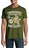 Motocross Dirt Racing Rundhals Baumwolle Herren T-Shirt Hunter Green, hunter green, XXL