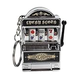 Fonowx Mini Glücksspiel Spielautomat Schlüsselanhänger, Mini Casino Glücksbringer Jackpot...
