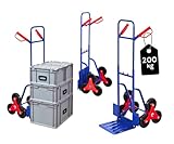PROREGAL Treppensackkarre Odin | HxBxT 111x60x43cm | Tragkraft 200kg | Hartgummi-Bereifung |...
