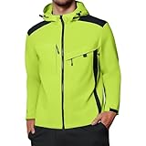 Generisch Regenmantel Herren Mit Kapuze Regenjacke Winddichte Übergangsjacke Leichte Softshelljacke...
