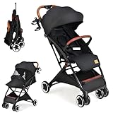 COSTWAY Kinderwagen faltbar, Reisebuggy mit verstellbarem Rückenlehne & Verdeck, Babywagen mit...