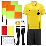 Fußball-Schiedsrichter-Trikot, 7-teiliges Fußball-Schiedsrichter-Set, Schiedsrichterkarten,...