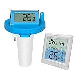 KETOTEK Poolthermometer Schwimmend Funk Thermometer Pool Digital Wassertemperaturmesser Pool...