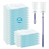 MSLHUB 40 Stück Staubmagnet für Swiffer Staubmagnet Nachfüllpack, Staubwedel Nachfüllpack mit 2...