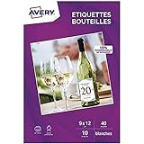 AVERY - 40 selbstklebende Etiketten für Flaschen, Format 90 x 120 mm, Tintenstrahldruck