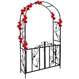 Gardebruk Rosenbogen 225x115x37 cm Metall mit Tür Tor Stabil Rankbogen Rankhilfe Torbogen...