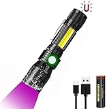 iToncs UV Taschenlampe, Schwarzlicht Taschenlampe LED Aufladbar, 3in1 Kleine Taschenlampe Extrem...