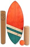 NEU - Eisberger Surf Balance Board Set - Sport Balanceboard mit Rolle und Ball für Zuhause - Holz...