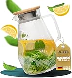 CLIDOR ® - Tropffreie Glaskaraffe - 1,5 Liter (mit 50% verstärkter Glasdicke) Karaffe für Heiß-...