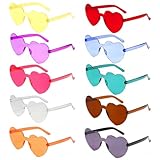 flintronic 10 Paar Hippie Herzförmige Brille, Transparente Candy Color Sonnenbrille für...