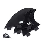 Eisbach Riders Surfboard Fin Set FCS Thruster schwarz mit Fin Key (Größe G5 Medium) - Finnen...