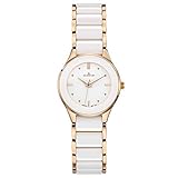 Dugena Damen-Armbanduhr Amica Ceramica, Quarz, Keramik-Edelstahlgehäuse, Mineralglas,...