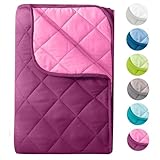 wometo Microfaser Sommer Steppbett Wende-Design 155x220 OekoTex – lila und pink Kochfest 95°...